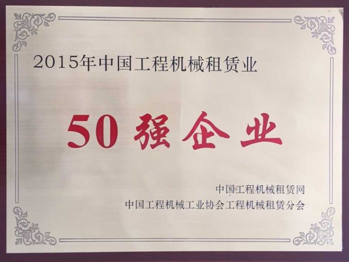 2015年工程機(jī)械租賃業(yè)“50強(qiáng)企業(yè)”